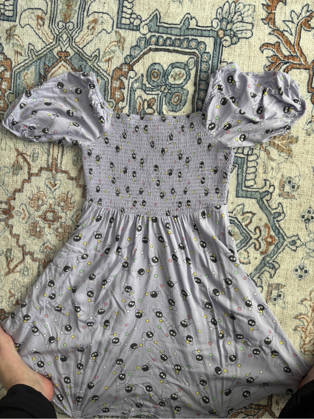 Spirited Away Lavender Puff-Sleeve Smocked Dress - Picture 3 of 4